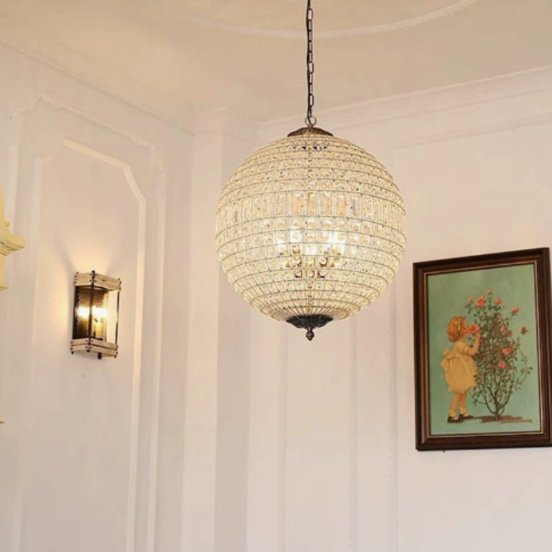 American Vintage Spherical Crystal Chandelier for Living Room - FCHF CITY