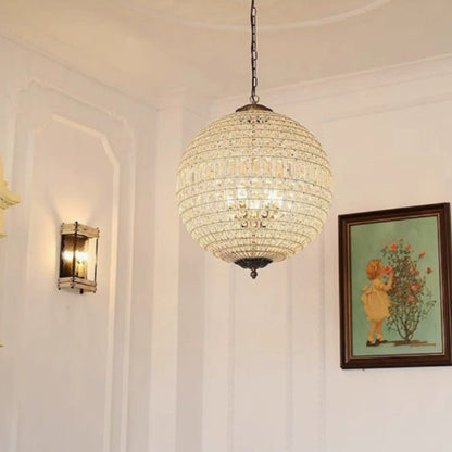 American Vintage Spherical Crystal Chandelier for Living Room - FCHF CITY
