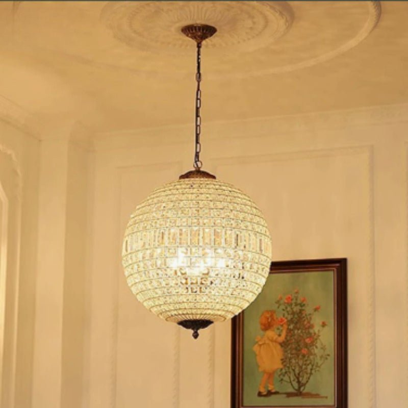 American Vintage Spherical Crystal Chandelier for Living Room - FCHF CITY