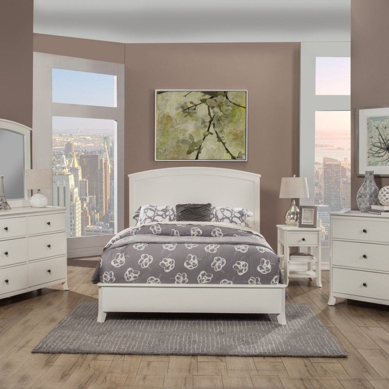 Baker Panel Bed, White - FCHF CITY