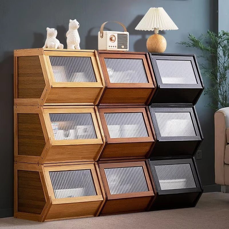 Bamboo Stackable Storage Cabinets - FCHF CITY
