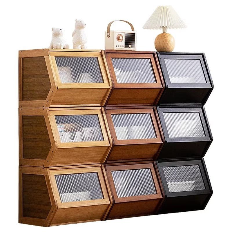 Bamboo Stackable Storage Cabinets - FCHF CITY