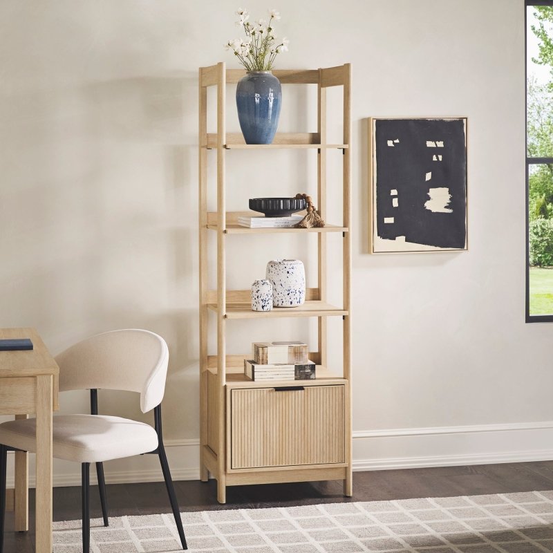 Bayard Modern Reeded Narrow Bookshelf - FCHF CITY
