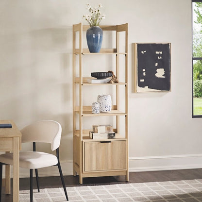 Bayard Modern Reeded Narrow Bookshelf - FCHF CITY