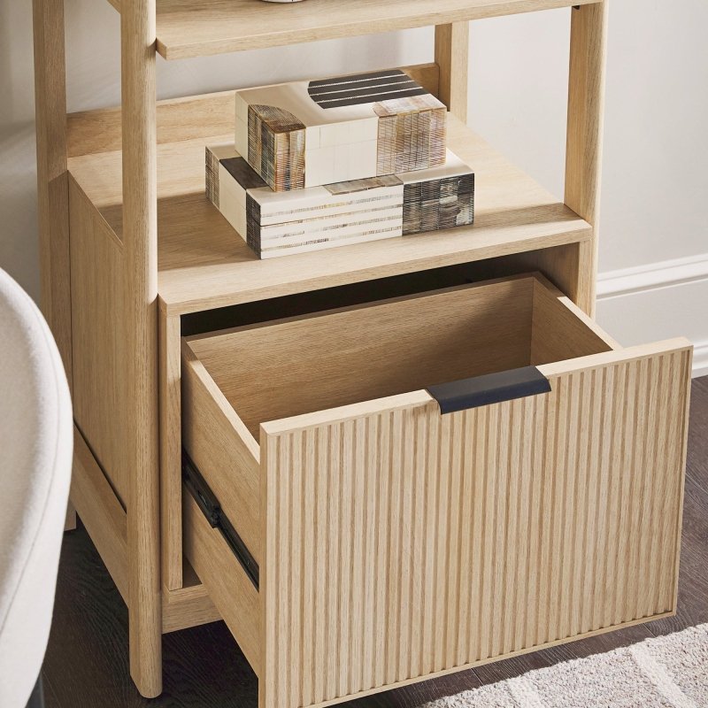 Bayard Modern Reeded Narrow Bookshelf - FCHF CITY