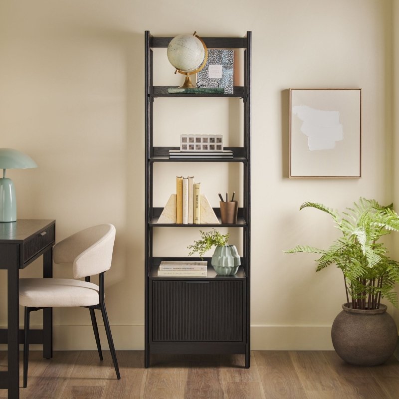 Bayard Modern Reeded Narrow Bookshelf - FCHF CITY
