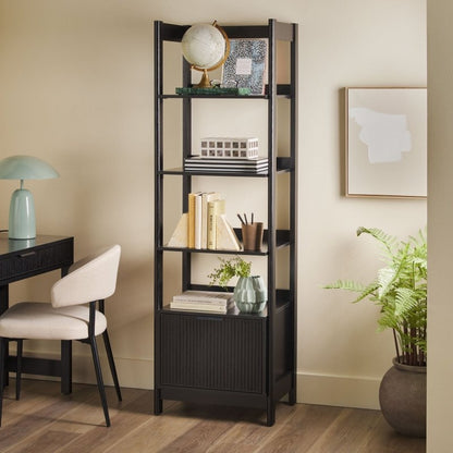 Bayard Modern Reeded Narrow Bookshelf - FCHF CITY