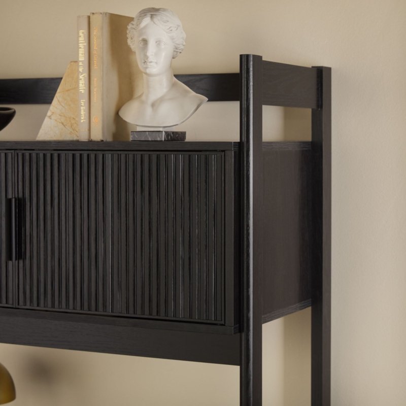 Bayard Modern Reeded Writing Desk With Hutch - FCHF CITY