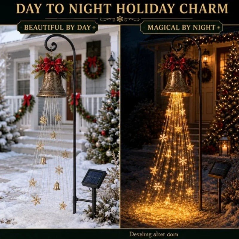 Bell Star Waterfall Christmas Floor Light, Outdoor Garden Festive Decor Lamp - FCHF CITY