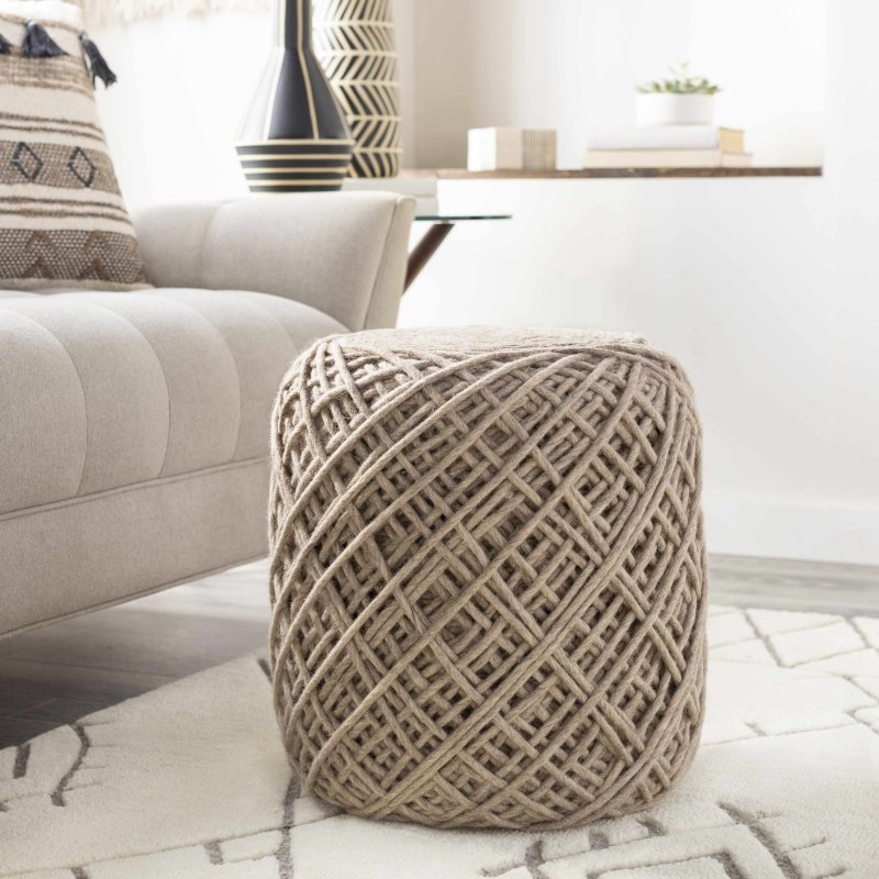 Bellingen Beige Pouf - FCHF CITY