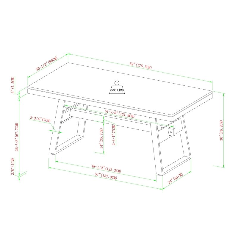 Benedict Modern Industrial Dining Table &amp; Desk - FCHF CITY