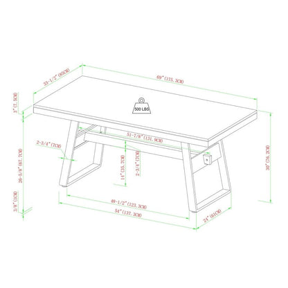 Benedict Modern Industrial Dining Table &amp; Desk - FCHF CITY