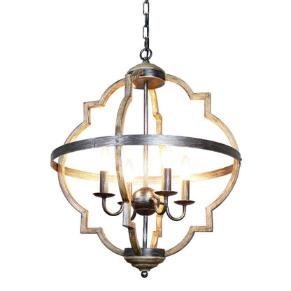 Bennington 4 - Light Brown Wood Chandelier - FCHF CITY