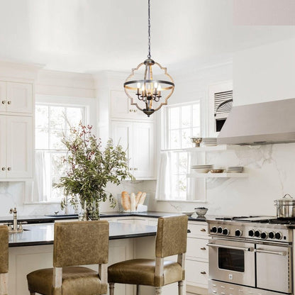 Bennington 4 - Light Brown Wood Chandelier - FCHF CITY