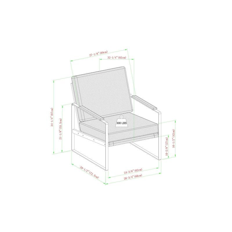 Bentley Contemporary Metal Frame Accent Chair - FCHF CITY