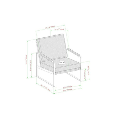 Bentley Contemporary Metal Frame Accent Chair - FCHF CITY
