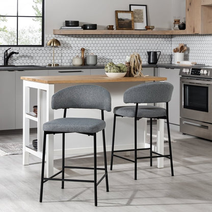 Benton Modern Upholstered Bar Stool, Set of 2 - FCHF CITY