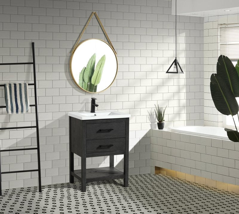 Betty 24&quot; Bathroom Vanity Weathered Gray - FCHF CITY