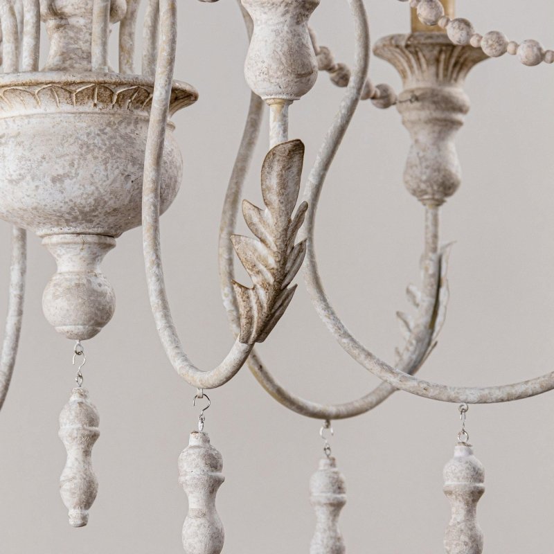 Billiter 6 - Light Wood White Chandelier - FCHF CITY