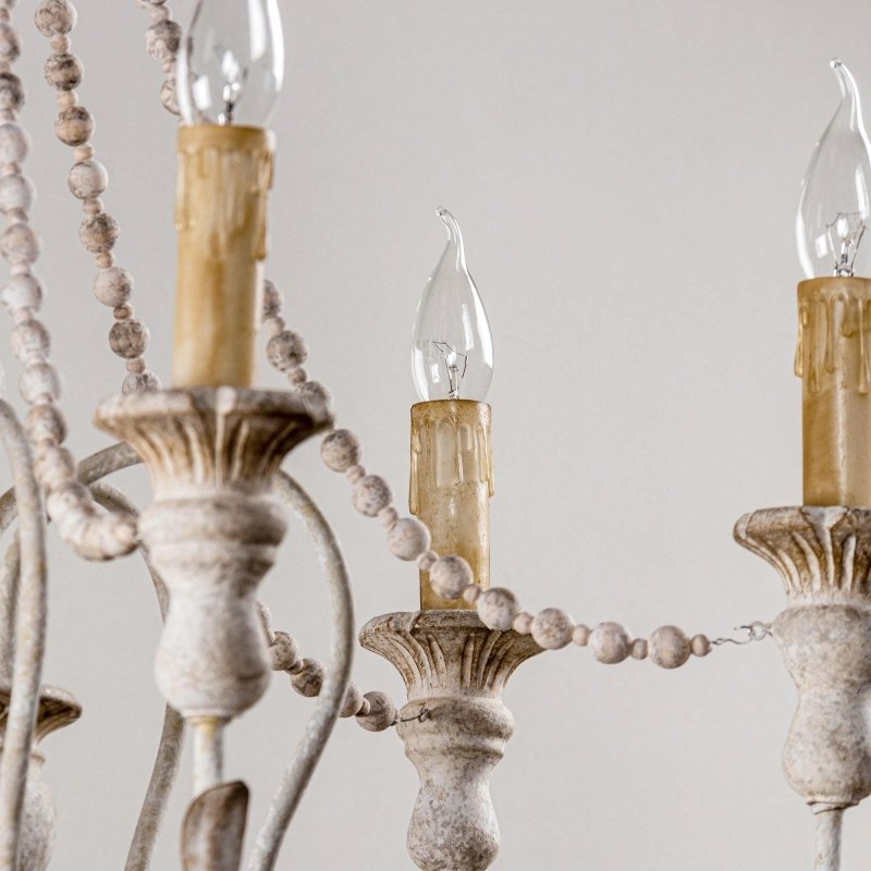 Billiter 6 - Light Wood White Chandelier - FCHF CITY