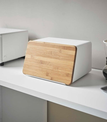 Bread Box with Cutting Board Lid - Steel + Wood - FCHF CITY