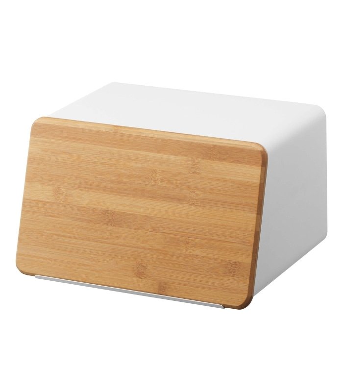 Bread Box with Cutting Board Lid - Steel + Wood - FCHF CITY
