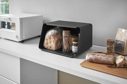 Bread Box with Cutting Board Lid - Steel + Wood - FCHF CITY