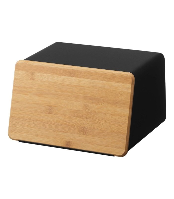 Bread Box with Cutting Board Lid - Steel + Wood - FCHF CITY
