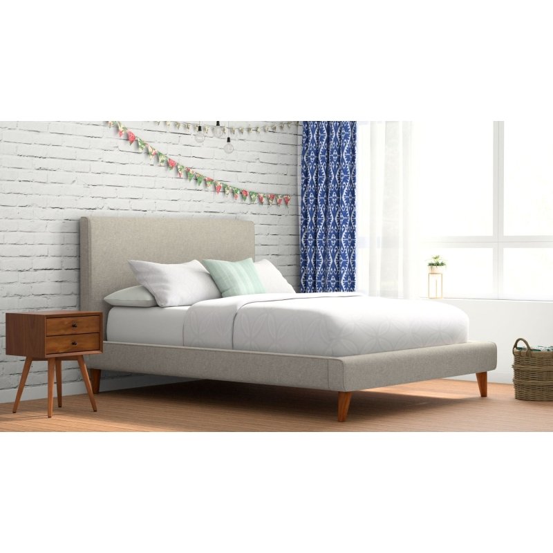 Britney Bed, Light Grey Linen - FCHF CITY
