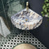 Calacatta Viola Marble Wall - mount Bathroom Corner Vanity Sink Ribbed - FCHF CITY