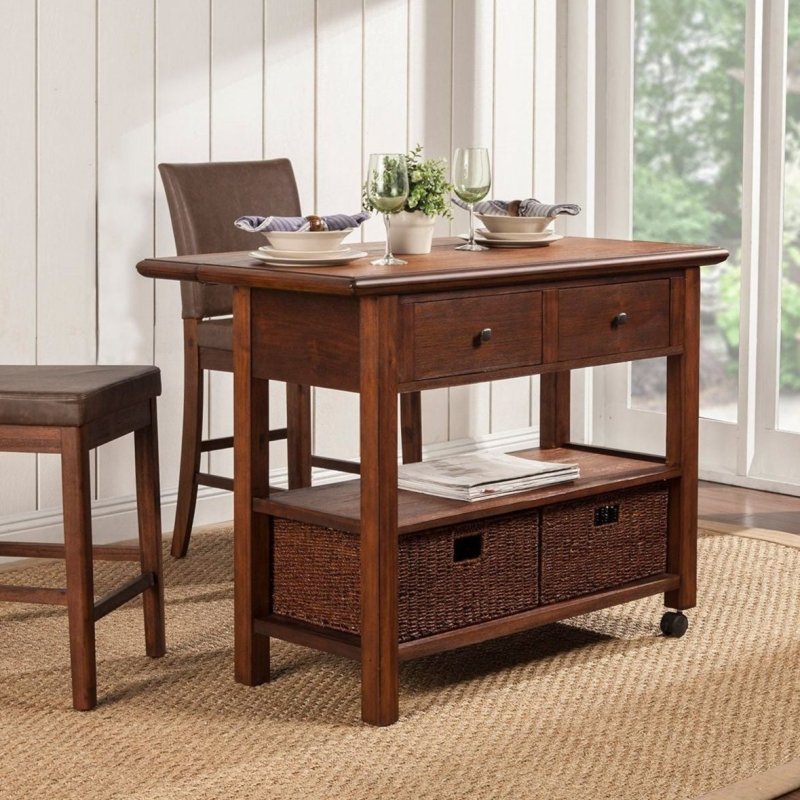 Caldwell Kitchen Cart, Antique Cappuccino - FCHF CITY