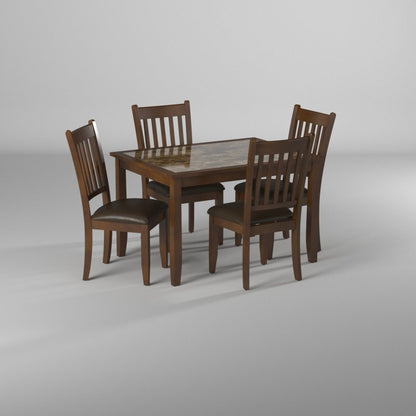 Capitola Faux Marble 5 Piece Dinette Set, Espresso - FCHF CITY