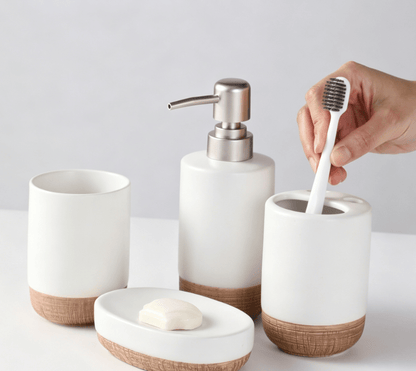 Ceramic Bathroom Accessory Set 4-Piece - FCHF CITY