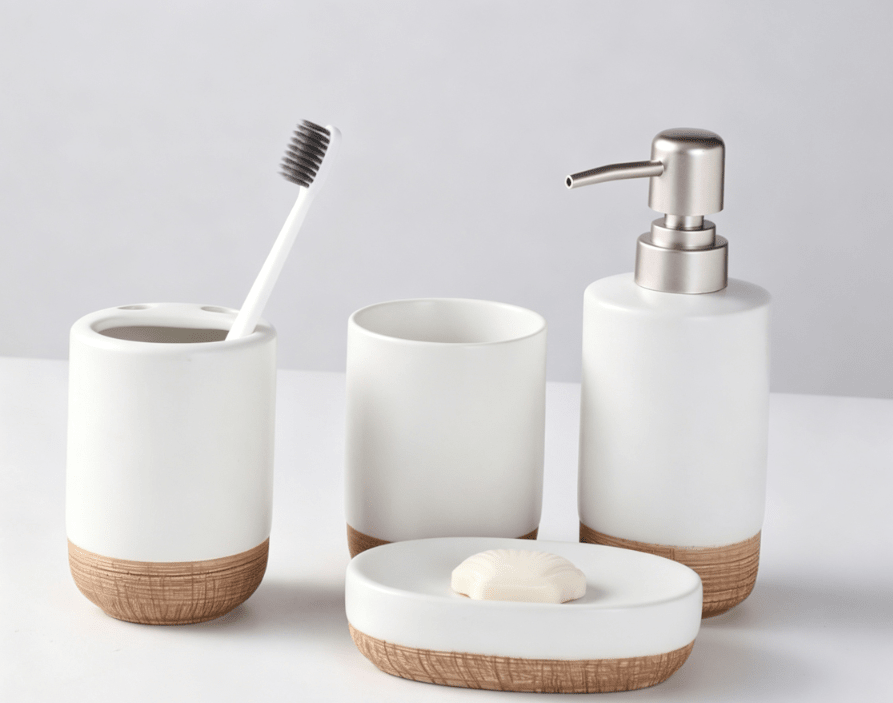 Ceramic Bathroom Accessory Set 4-Piece - FCHF CITY
