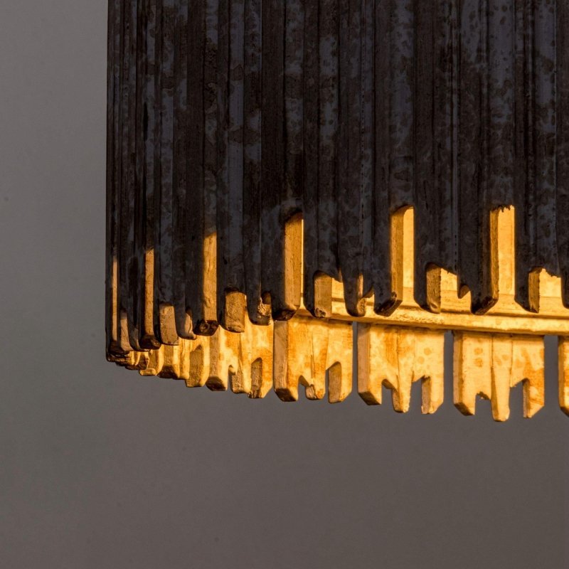 Chouinard 3 - Light Natural Wooden Drum Chandelier - FCHF CITY