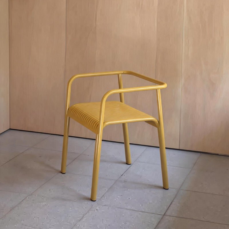 Colorful Aluminum Slatted Patio Dining Armchair - FCHF CITY