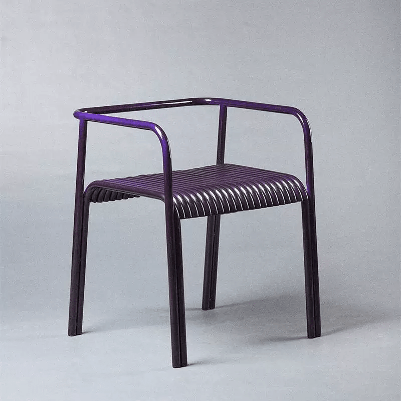Colorful Aluminum Slatted Patio Dining Armchair - FCHF CITY