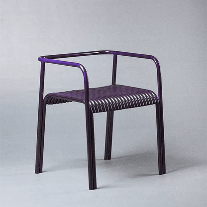 Colorful Aluminum Slatted Patio Dining Armchair - FCHF CITY