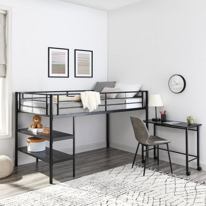 Colton Twin Low Loft Bed with Desk - FCHF CITY