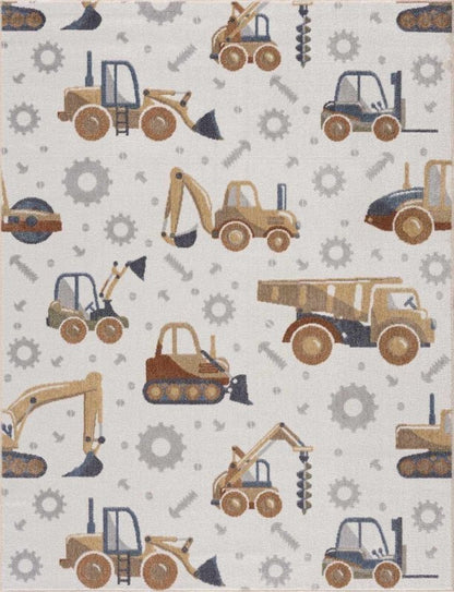Construction Trucks Washable Kids Rug - FCHF CITY