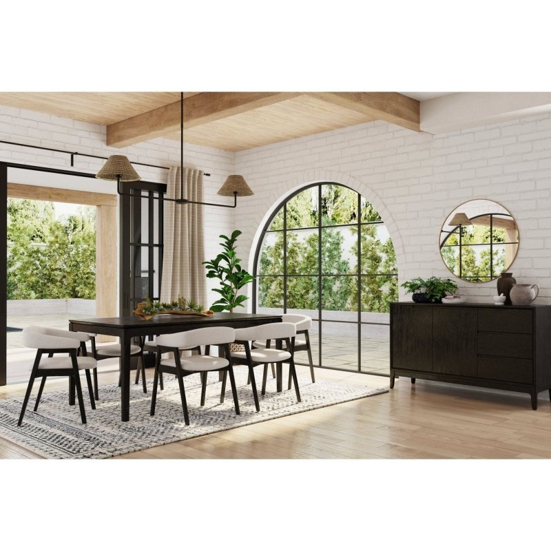 Cove Rectangular Dining Table, Vintage Black - FCHF CITY