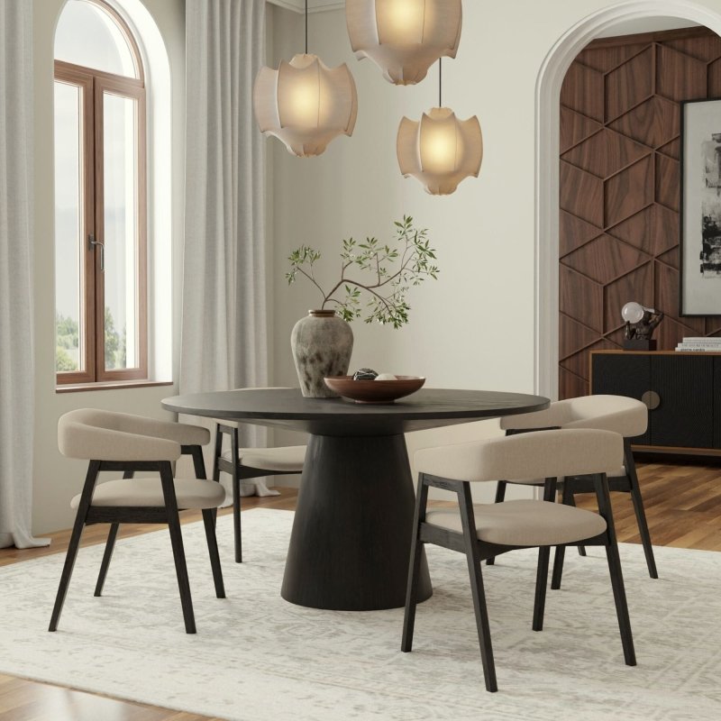 Cove Round Dining Table, Vintage Black - FCHF CITY
