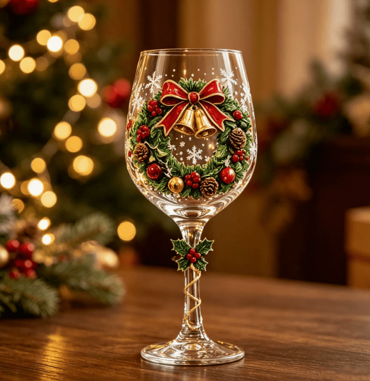 Cute Christmas Vibe Stemmed Glass - FCHF CITY
