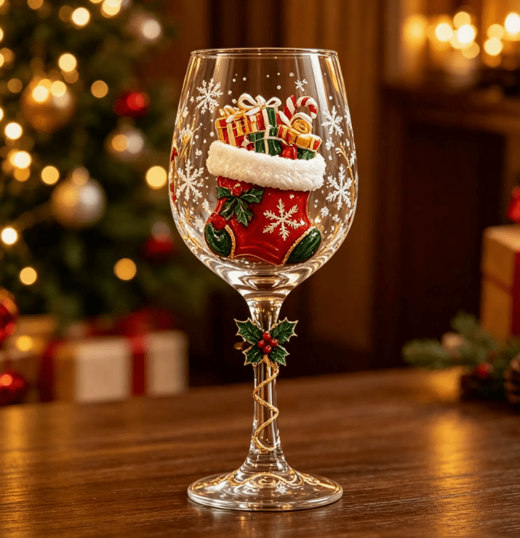 Cute Christmas Vibe Stemmed Glass - FCHF CITY