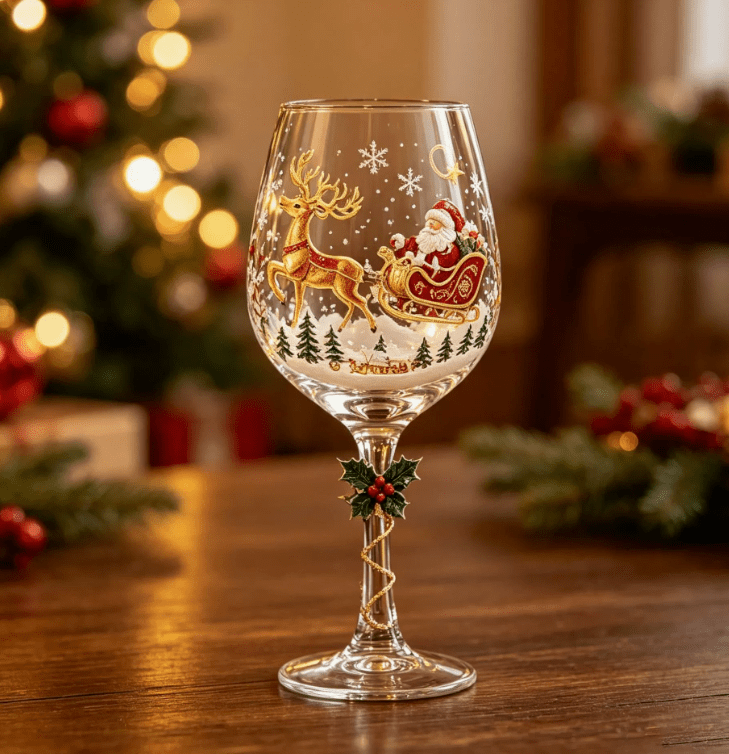 Cute Christmas Vibe Stemmed Glass - FCHF CITY