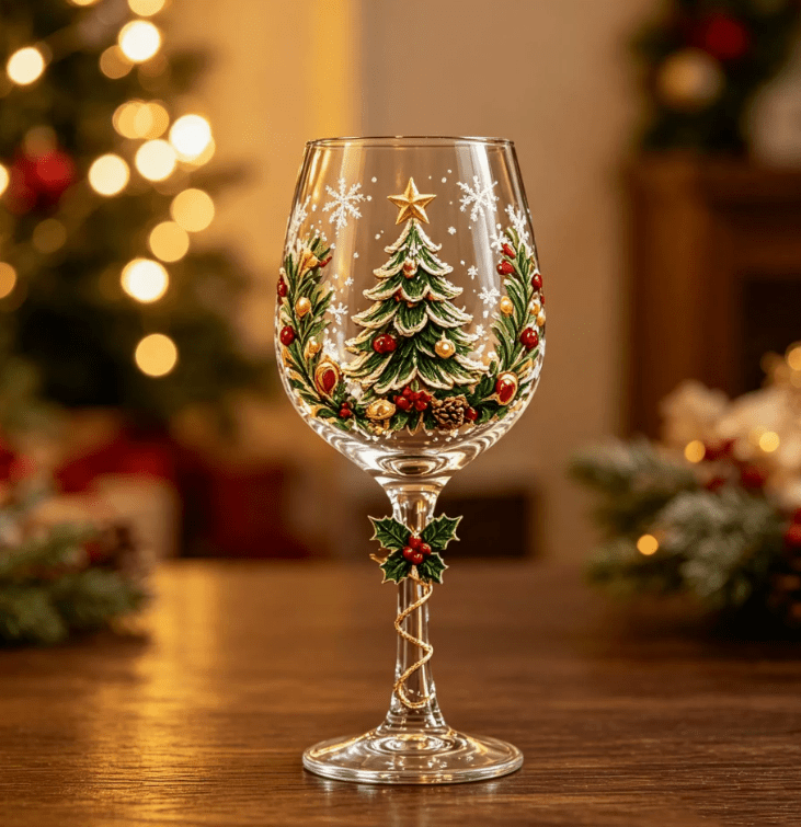 Cute Christmas Vibe Stemmed Glass - FCHF CITY