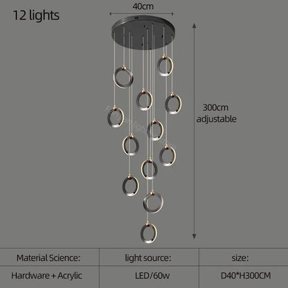 Durnten Staircase Chandelier - FCHF CITY
