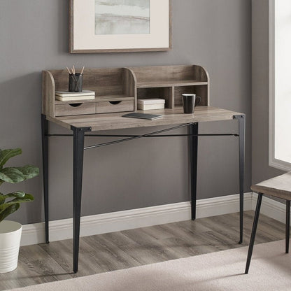 Elliot Iron Desk with Hutch - FCHF CITY