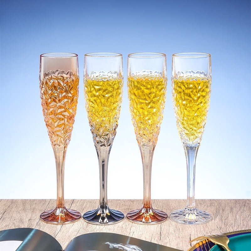 Embossed Crystal Champagne Flutes, 180ml Gift‑Set - FCHF CITY