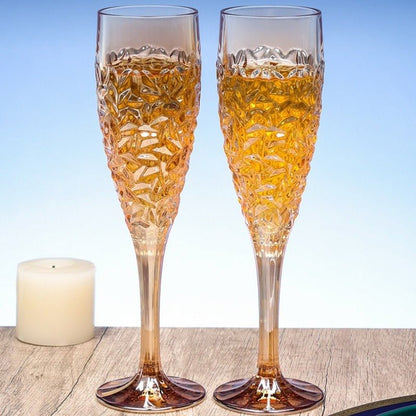 Embossed Crystal Champagne Flutes, 180ml Gift‑Set - FCHF CITY